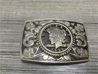 1922 cut out peace dollar belt buckle