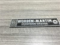 Vintage Worden-Martin Rolls Royce placard