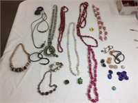 Lot of colored costume jewelry