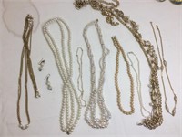 Lot of pearl costume jewelry