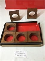 Set of six mid century teak napkin rings
