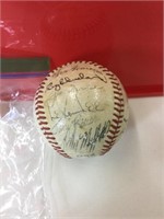 Baseball autographed by Joe Torre, Red