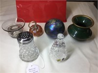 American Fostoria sugar shaker and other glass