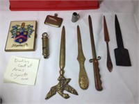 Brass letter openers , Dudley Coat of Arms
