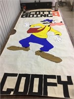1950s hand painted Disney Goofy mural poster