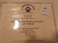 8 Week Dog Obedience Classes