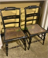 2 antique side chairs - matching Hitchcock style,