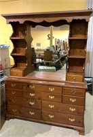 10 drawer Pine dresser, 2 piece, top section with