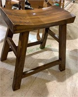 Small hand constructed stool, measures tall 17
