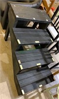 Heavy duty wooden steps, black painted 2x4 wood