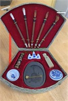 Vintage Chinese calligraphy set, includes five