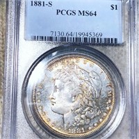 1881-S Morgan Silver Dollar PCGS - MS64