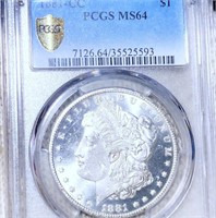 1881-CC Morgan Silver Dollar PCGS - MS64
