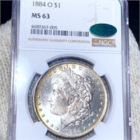 1884-O Morgan Silver Dollar NGC - MS 63 CAC