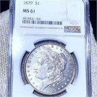 1879 Morgan Silver Dollar NGC - MS61