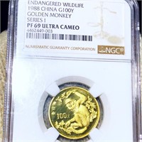 1988 Chinese Gold 100Y NGC - PF 69 ULTRA CAMEO