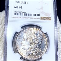 1881-S Morgan Silver Dollar NGC - MS63