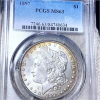 1897 Morgan Silver Dollar PCGS - MS63