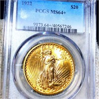 1922 $20 Gold Double Eagle PCGS - MS64+