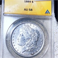 1889 Morgan Silver Dollar ANACS - AU58