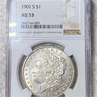 1901-S Morgan Silver Dollar NGC - AU53