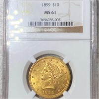 1899 $10 Gold Eagle NGC - MS61
