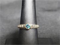 14K/.925 Sterling Silver Gemstone Ring