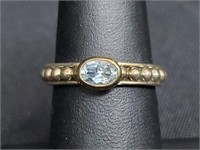 14K/.925 Sterling Silver Gemstone Ring