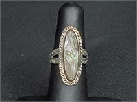 .925 Sterling Silver Abalone Ring