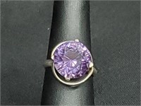 .925 Sterling Silver Purple Stone Ring