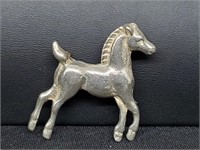 .925 Sterling Silver Horse Brooch