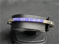 .925 Sterl Silv Taxco Purple Turquoise Bracelet