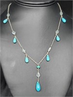 .925 Sterling Silver Drop Necklace