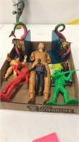 Toy cowboys gi joes and book ends