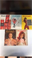 Five Playboy Magazines-1966,1967, 1968, & 1970