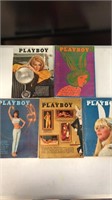 Five Playboi magazines from 1965,1966,1967 & 1969