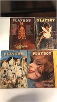 Five Vintage Playboy magazines-1965,1968,