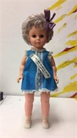 Walking baby doll in blue dress
