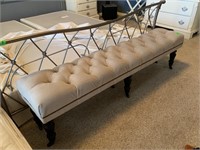 LONG TUFTED POTTERY BARN DRESSING BENCH