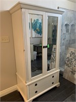 NICE MIRRORED FRONT ARMOIRE / CONVERTIBLE CABINET