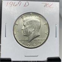 1969-D JFK SILVER HALF DOLLAR