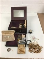 Large Assortment of Costume Jewelry in Jewelry Box