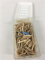 Storage Tote & Wooden Clothespins