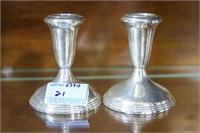 PAIR 4" STERLING SILVER CANDLESTICKS