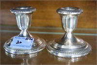 PAIR 3" STERLING SILVER CANDLESTICKS