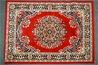 2 RUGS: 5' X 7' RED AREA RUG AND MATCHING