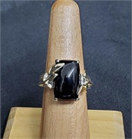 .925 Sterling Silver Black Onyx Ring