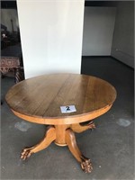 Antique Oak Claw Footed Table - 45" Wide
