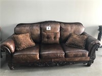 Leather Sofa & Cushions