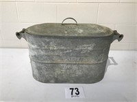 Antique Metal Ice Box with Handles (13"Tx26"W)
